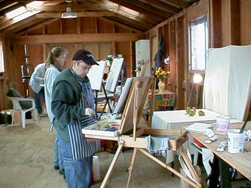 Kathleen Elsey Painting Workshop Group Sonoma Barn